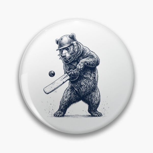 Item preview, Vintage Bear Playing Cricket Player Animal Lover designed and sold by DoodleTortle.