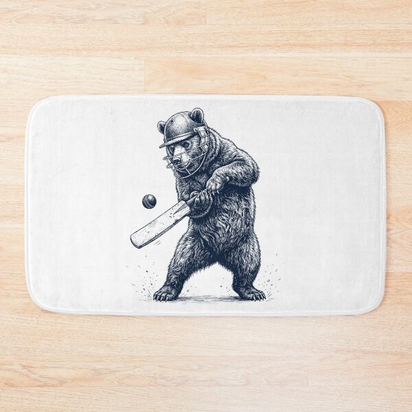 Item preview, Vintage Bear Playing Cricket Player Animal Lover designed and sold by DoodleTortle.