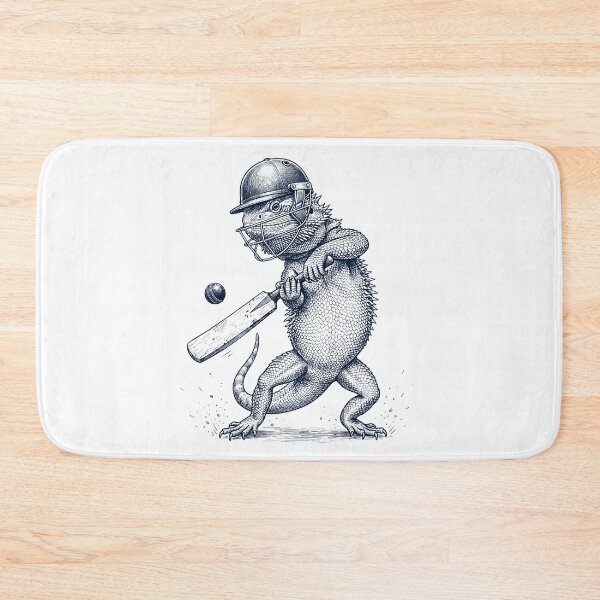 Item preview, Vintage Bearded Dragon Playing Cricket Player Animal Lover designed and sold by DoodleTortle.
