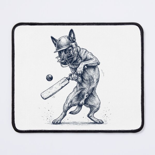 Item preview, Vintage Belgian Malinois Playing Cricket Player Dog Lover designed and sold by DoodleTortle.