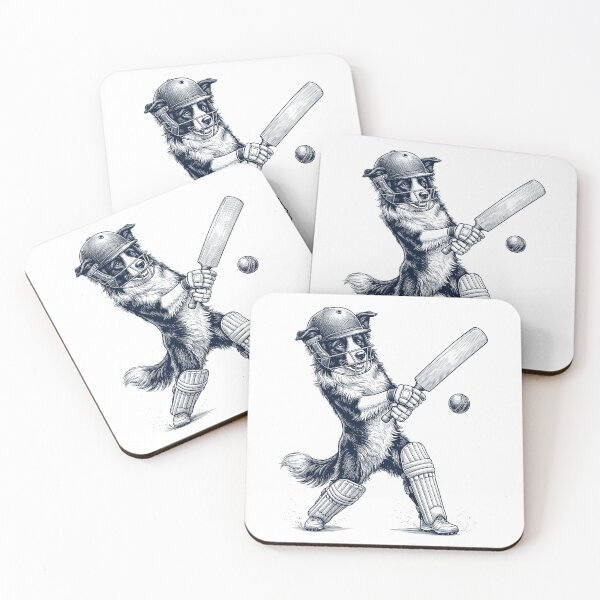 Item preview, Vintage Border Collie Playing Cricket Player Dog Lover designed and sold by DoodleTortle.