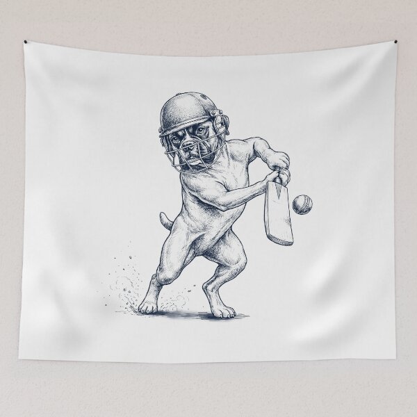 Item preview, Vintage Boxer Dog Playing Cricket Player Dog Lover designed and sold by DoodleTortle.