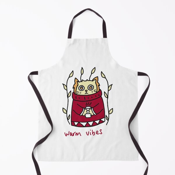 Item preview, Warm Vibes Yellow Cat - Dark Red Winter Illustration designed and sold by J-Mindful.