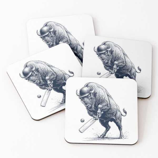 Item preview, Vintage Buffalo Playing Cricket Player Animal Lover designed and sold by DoodleTortle.