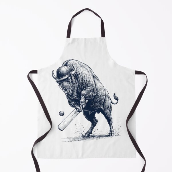 Item preview, Vintage Buffalo Playing Cricket Player Animal Lover designed and sold by DoodleTortle.