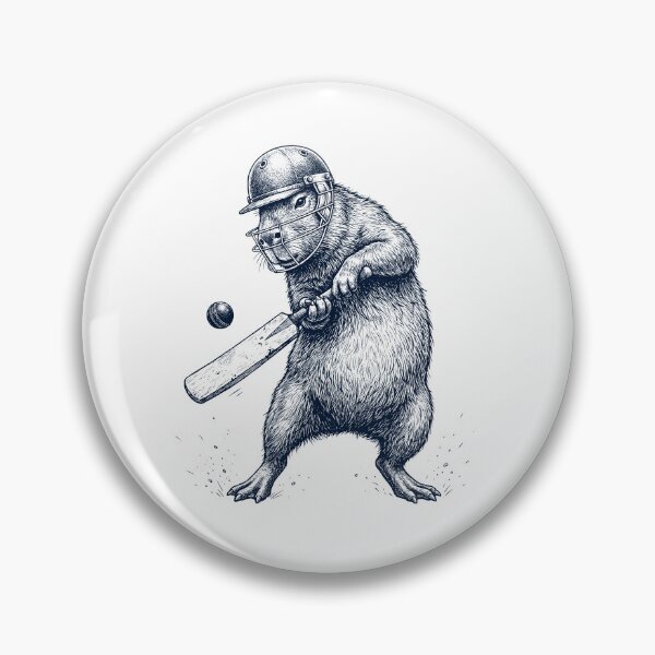 Item preview, Vintage Capybara Playing Cricket Player Animal Lover designed and sold by DoodleTortle.