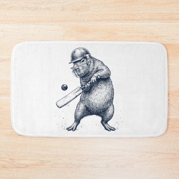 Item preview, Vintage Capybara Playing Cricket Player Animal Lover designed and sold by DoodleTortle.