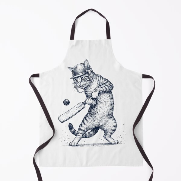 Item preview, Vintage Cat Playing Cricket Player Animal Lover designed and sold by DoodleTortle.