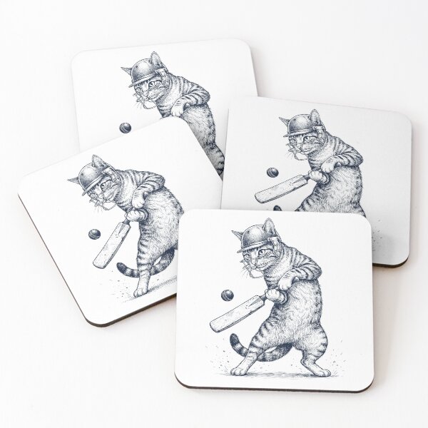 Artikelvorschau, Vintage-Katze spielt Cricket – Tierliebhaber entworfen und verkauft von DoodleTortle.