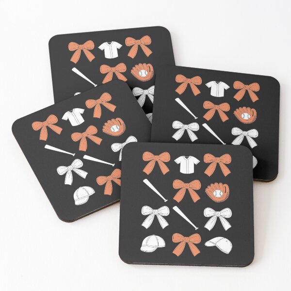 Artikelvorschau, Baseball-Spieltag Orange Coquette Schleife Baseball Mama Retro entworfen und verkauft von ReefNight.