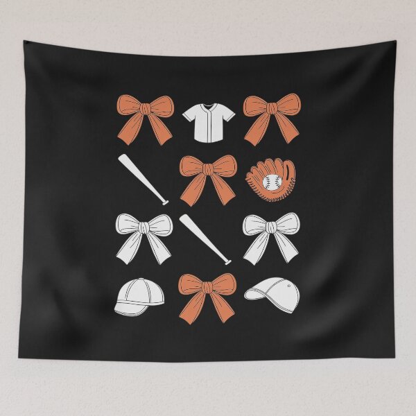 Item preview, Baseball Game Day Orange Coquette Bow Baseball Mom Retro designed and sold by ReefNight.