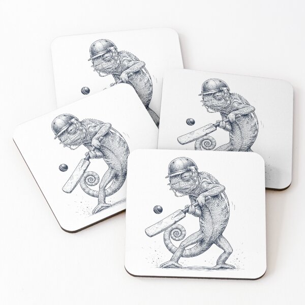 Item preview, Vintage Chameleon Playing Cricket Player Animal Lover designed and sold by DoodleTortle.