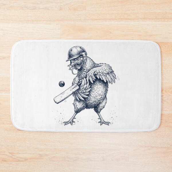 Item preview, Vintage Chicken Playing Cricket Player Animal Lover designed and sold by DoodleTortle.