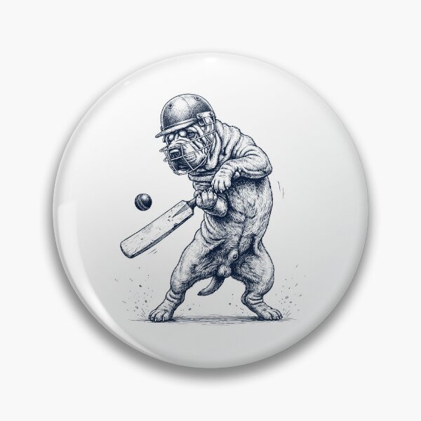 Item preview, Vintage Chinese Shar Pei Playing Cricket Player Dog Lover designed and sold by DoodleTortle.