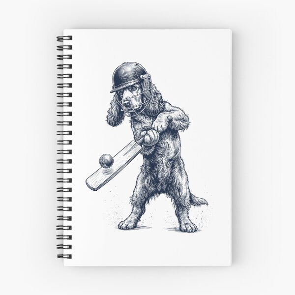 Item preview, Vintage Cocker Spaniel Playing Cricket Player Dog Lover designed and sold by DoodleTortle.