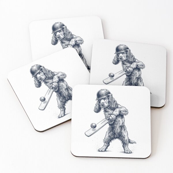 Item preview, Vintage Cocker Spaniel Playing Cricket Player Dog Lover designed and sold by DoodleTortle.