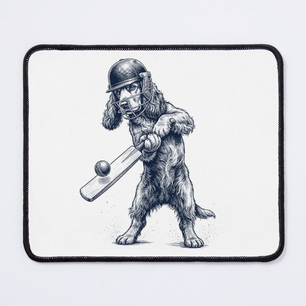 Item preview, Vintage Cocker Spaniel Playing Cricket Player Dog Lover designed and sold by DoodleTortle.