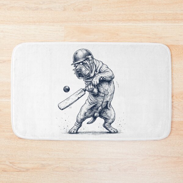 Item preview, Vintage Chinese Shar Pei Playing Cricket Player Dog Lover designed and sold by DoodleTortle.