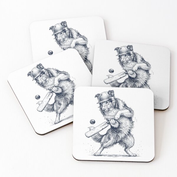 Item preview, Vintage Collie Playing Cricket Player Dog Lover designed and sold by DoodleTortle.