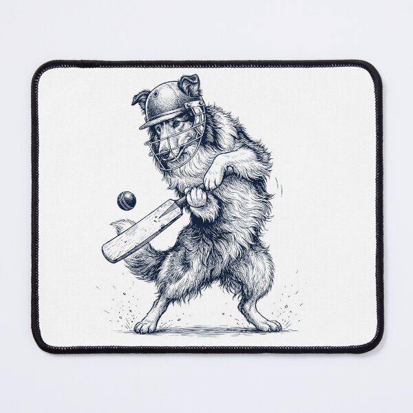 Item preview, Vintage Collie Playing Cricket Player Dog Lover designed and sold by DoodleTortle.