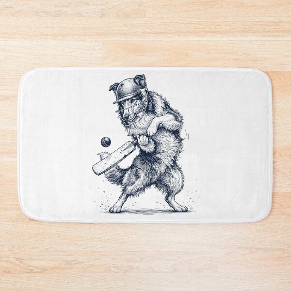 Item preview, Vintage Collie Playing Cricket Player Dog Lover designed and sold by DoodleTortle.