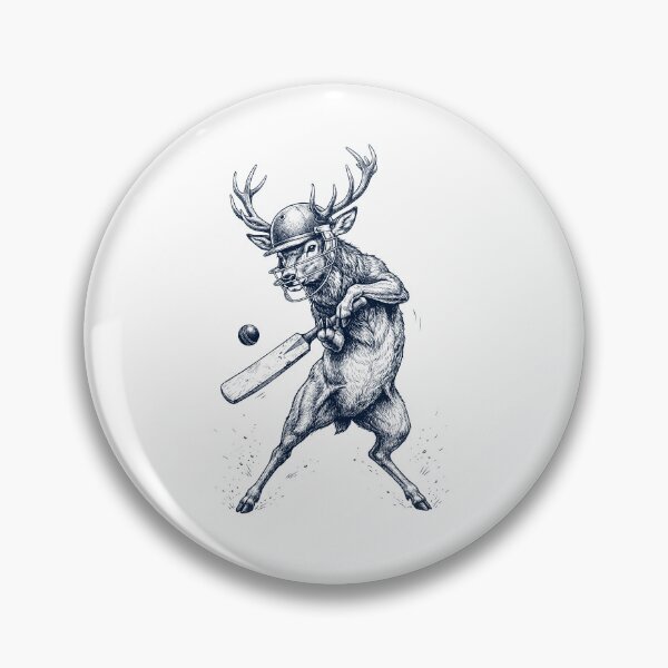 Item preview, Vintage Deer Playing Cricket Player Animal Lover designed and sold by DoodleTortle.