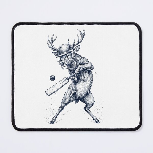 Item preview, Vintage Deer Playing Cricket Player Animal Lover designed and sold by DoodleTortle.