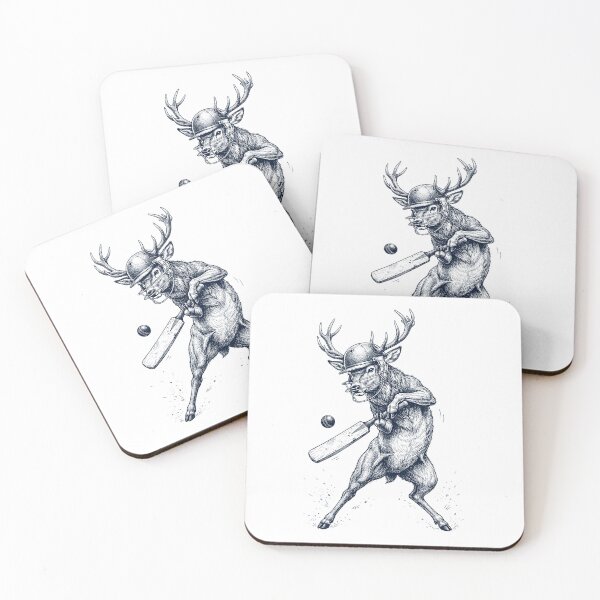 Item preview, Vintage Deer Playing Cricket Player Animal Lover designed and sold by DoodleTortle.