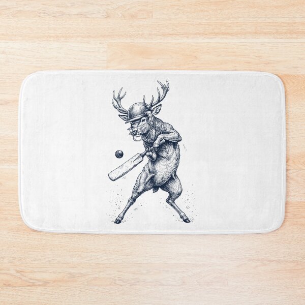 Item preview, Vintage Deer Playing Cricket Player Animal Lover designed and sold by DoodleTortle.