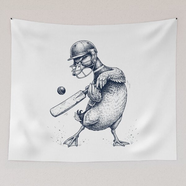 Item preview, Vintage Duck Playing Cricket Player Animal Lover designed and sold by DoodleTortle.
