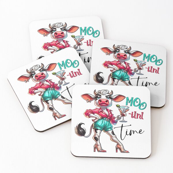 Item preview, Moo-tini Time Funny Cow Cocktail designed and sold by FunnyTeeByMe.