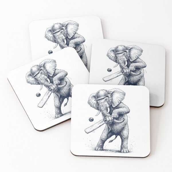 Artikelvorschau, Vintage-Elefant spielt Cricket – Tierliebhaber entworfen und verkauft von DoodleTortle.