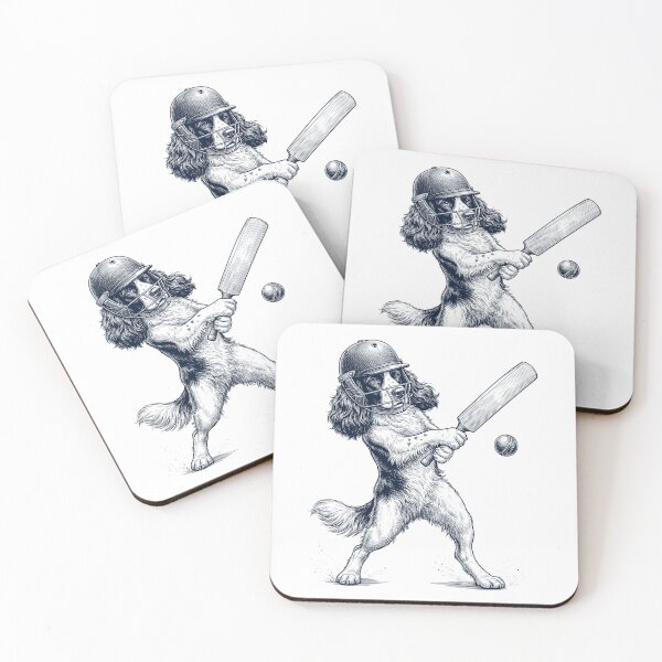 Item preview, Vintage English Springer Spaniel Playing Cricket Player Dog Lover designed and sold by DoodleTortle.