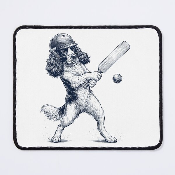 Item preview, Vintage English Springer Spaniel Playing Cricket Player Dog Lover designed and sold by DoodleTortle.