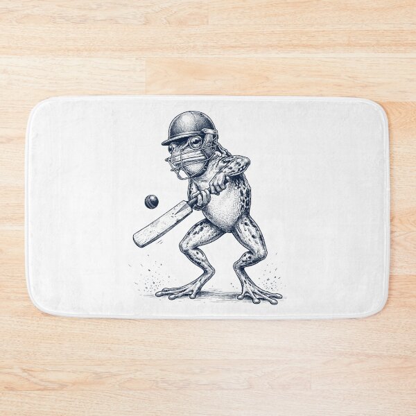 Item preview, Vintage Frog Playing Cricket Player Animal Lover designed and sold by DoodleTortle.