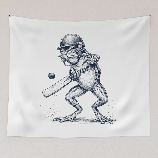 Artikelvorschau, Vintage-Frosch spielt Cricket – Tierliebhaber entworfen und verkauft von DoodleTortle.