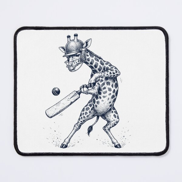 Item preview, Vintage Giraffe Playing Cricket Player Animal Lover designed and sold by DoodleTortle.