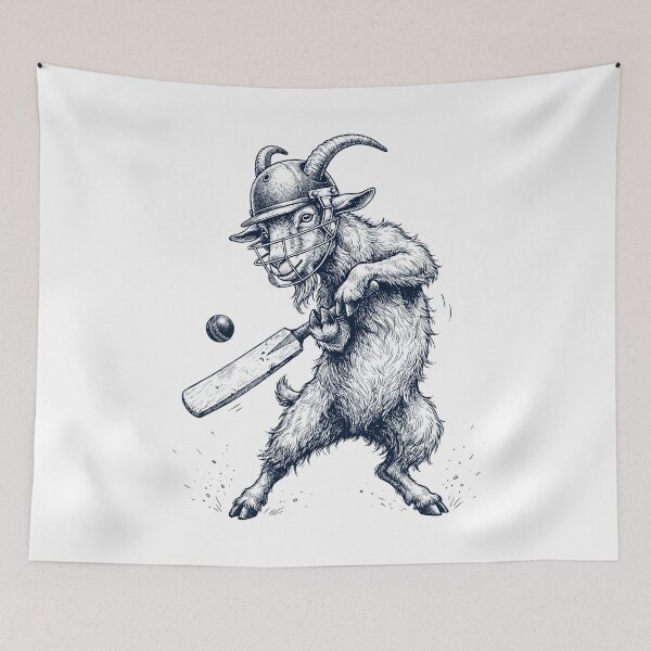 Item preview, Vintage Goat Playing Cricket Player Animal Lover designed and sold by DoodleTortle.