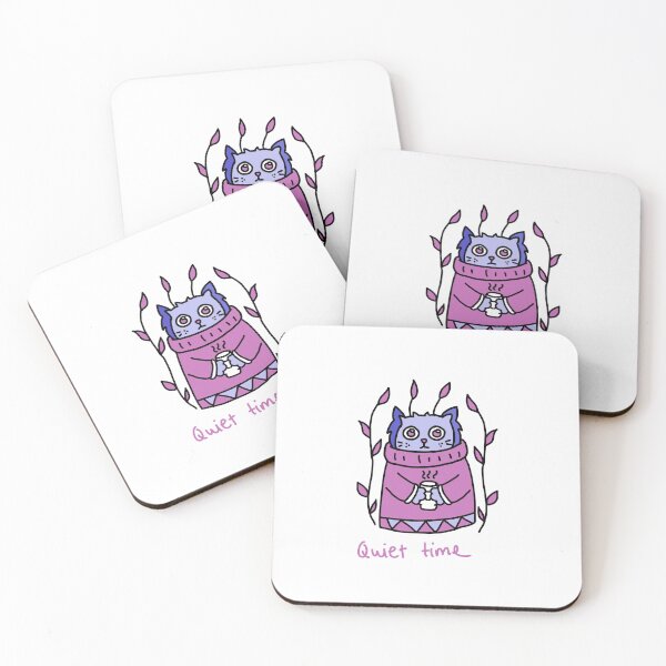 Item preview, Quiet Time Purple Cat - Serene Hygge Illustration designed and sold by J-Mindful.