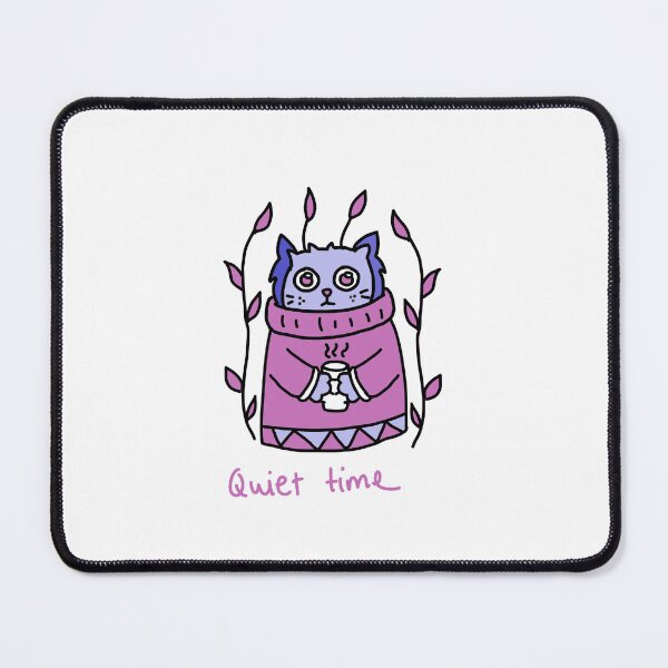 Item preview, Quiet Time Purple Cat - Serene Hygge Illustration designed and sold by J-Mindful.