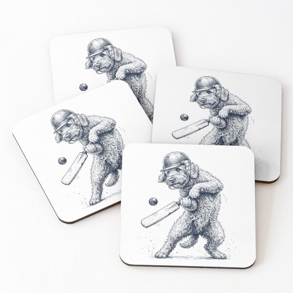 Item preview, Vintage Goldendoodle Playing Cricket Player Dog Lover designed and sold by DoodleTortle.