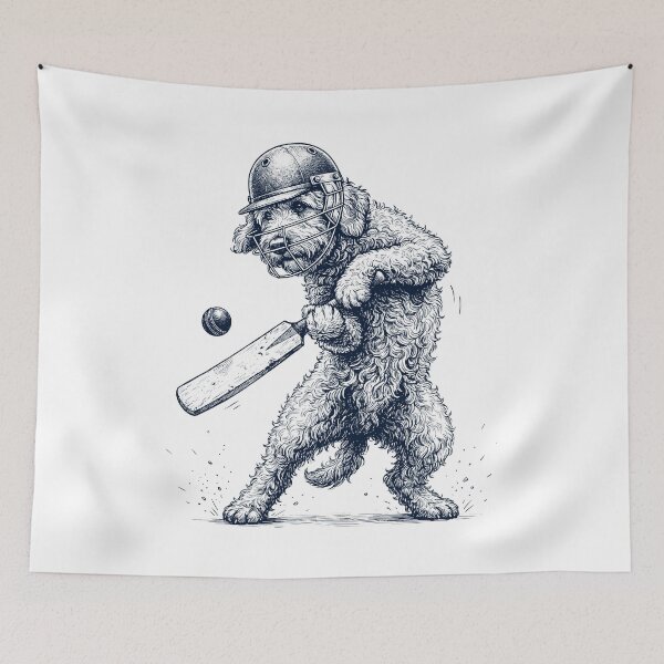 Item preview, Vintage Goldendoodle Playing Cricket Player Dog Lover designed and sold by DoodleTortle.