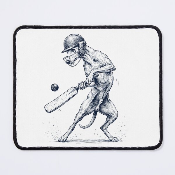 Item preview, Vintage Greyhound Playing Cricket Player Dog Lover designed and sold by DoodleTortle.