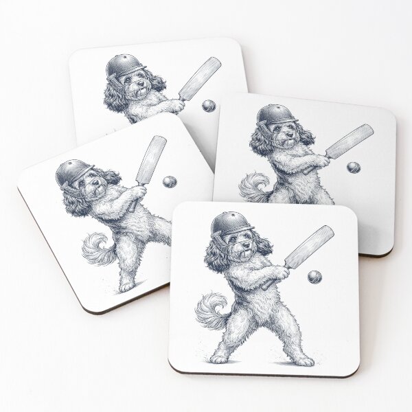 Item preview, Vintage Havanese Playing Cricket Player Dog Lover designed and sold by DoodleTortle.