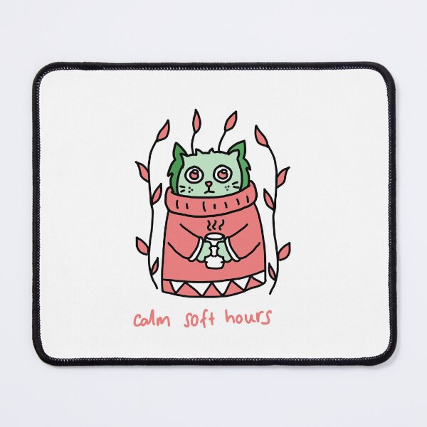 Item preview, Calm Soft Hours Cat - Peach Aesthetic Doodle designed and sold by J-Mindful.