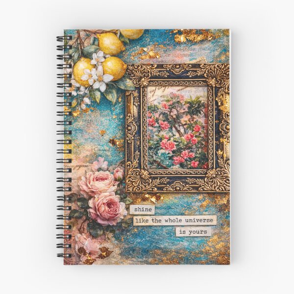 Item preview, Vintage Floral Mixed Media Collage with Roses, Lemons & Antique Frame designed and sold by CharismaticMindArt.