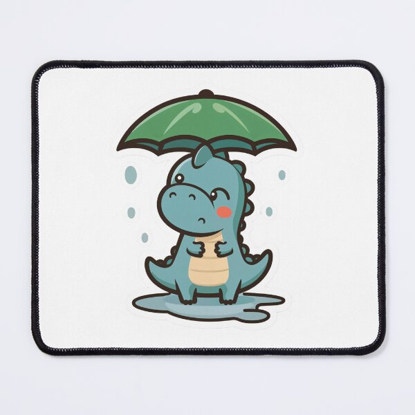 Item preview, Tiny Dinosaur in Rain Sticker — Sad But Cute Aesthetic Decal for Laptop and Journal designed and sold by Stick_It_With_Love.