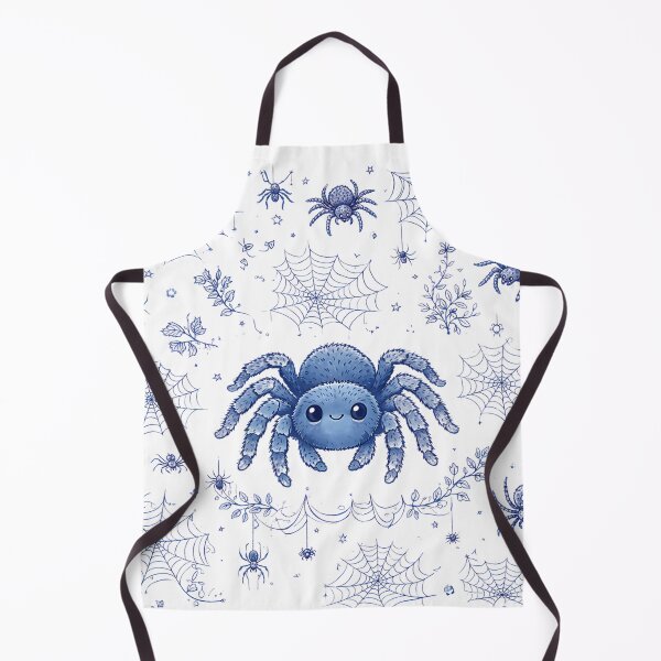 Item preview, Cute Spider in Web Blue Vintage Illustration designed and sold by GogaVibeRe.
