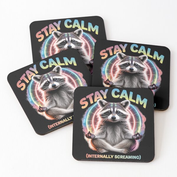 Item preview, Stay Calm Funny Raccoon Meme | Cute Anxiety Humor  designed and sold by IdentityThread.