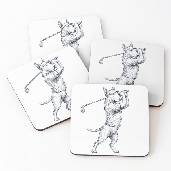 Item preview, Vintage Bull Terrier Playing Golf Golfer Dog Lover designed and sold by TerryConnells.